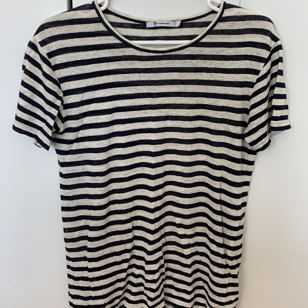 T by Alexander Wang STRIPE TEE in INK & WHITE